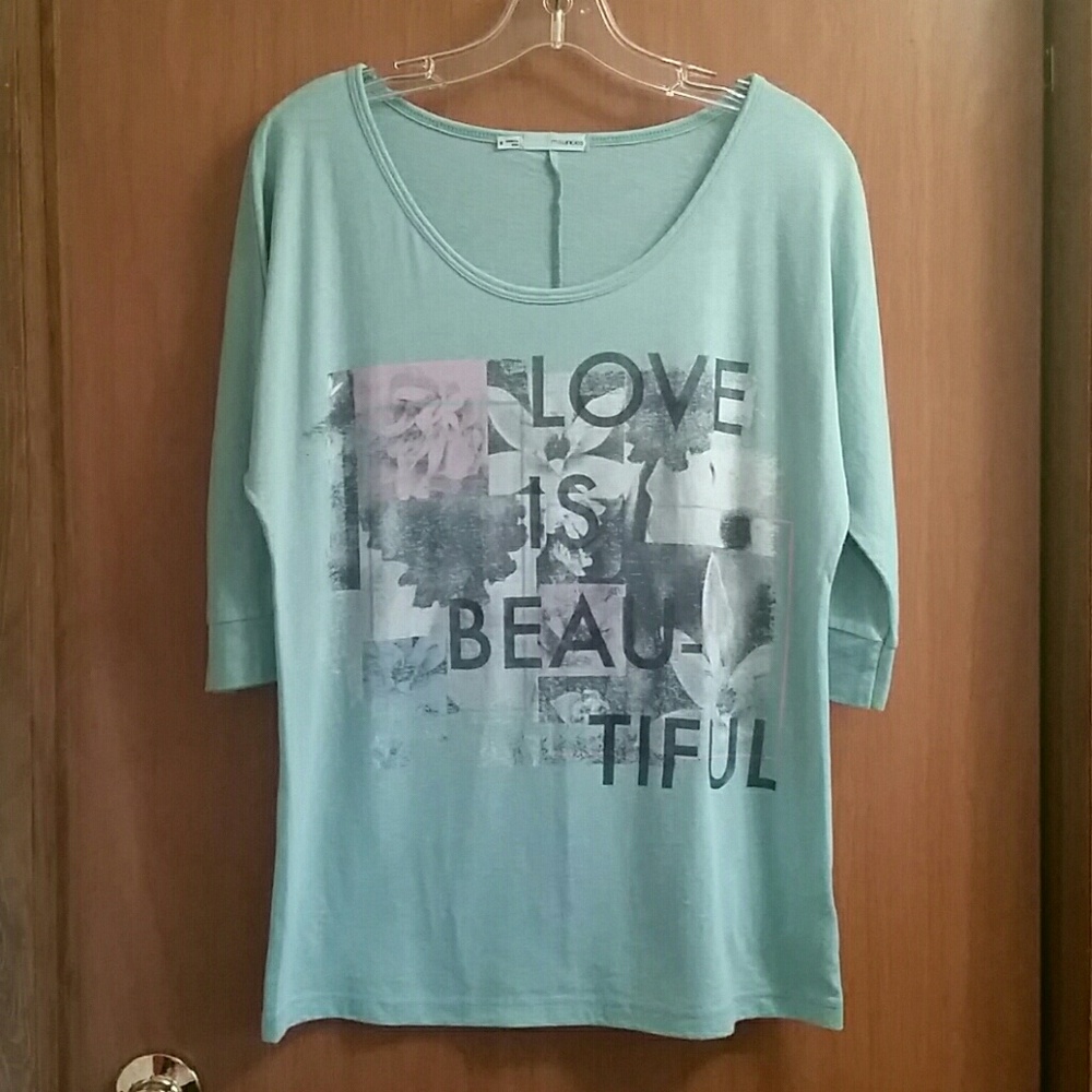 Mint Love Is Beautiful Tee Top Shirt
